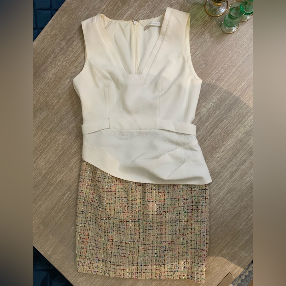 Black Halo white and multicolored dress (sz 4)